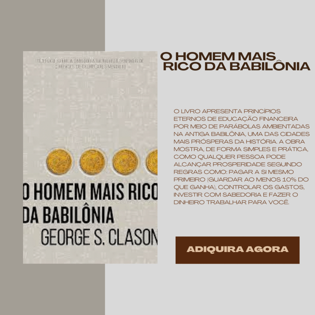Banner indicando onde adquirir p livro o homem mais rico da babilônia